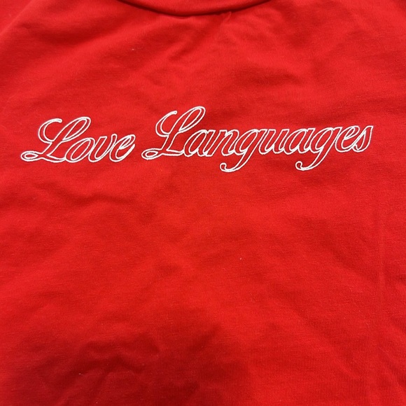 Princess Polly red “love languages” baby tee - Picture 2 of 5